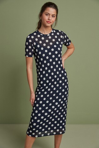 navy spot dress next