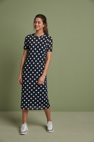 navy spot dress next