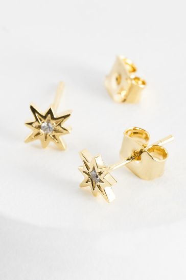 Buy Estella Bartlett Gold Cosmic Star Stud Earrings Cubic Zirconia