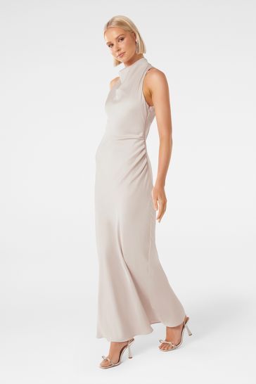Forever New Michelle Open Back Satin Maxi Dress