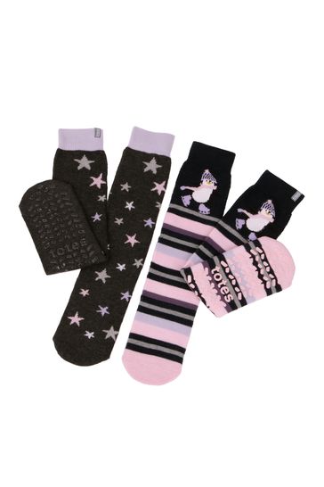 Totes Natural Ladies Original Slipper Socks (Twin Pack)