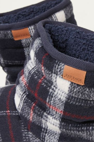 Buy FatFace Blue Sussex Check Slippers Boots from Next Denmark