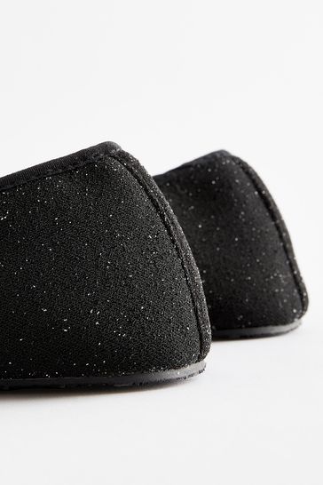 Buy Black Sparkle Ballerina Slippers from Next Germany