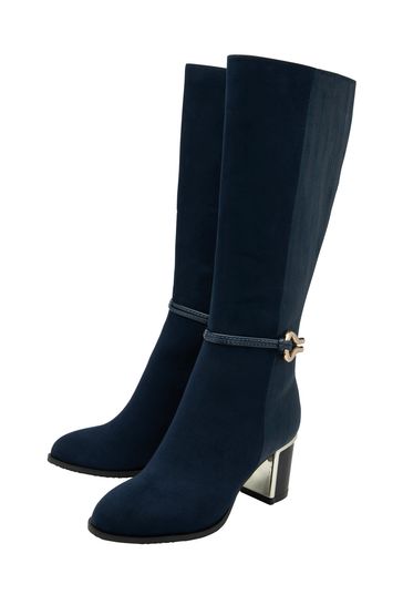 Navy blue sale knee high boots