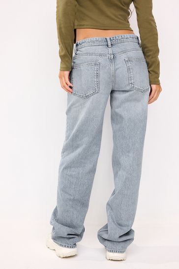 Buy Grey Baggy Wide Leg Jeans from Next USA