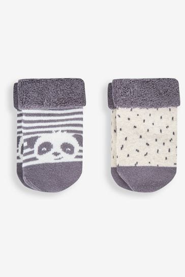 JoJo Maman Bébé Cream Panda 2-Pack Baby Socks