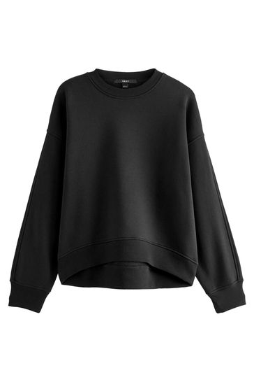 Buy Black Heavy Weight Crew Neck Sweatshirt from Next Luxembourg