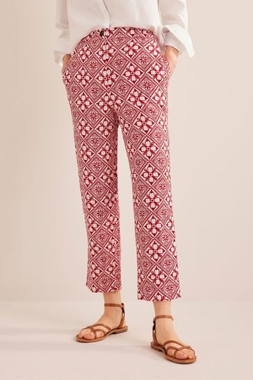 Buy Boden Red Pull On Linen Trousers from Next Netherlands