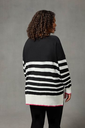 Pink black jumper top
