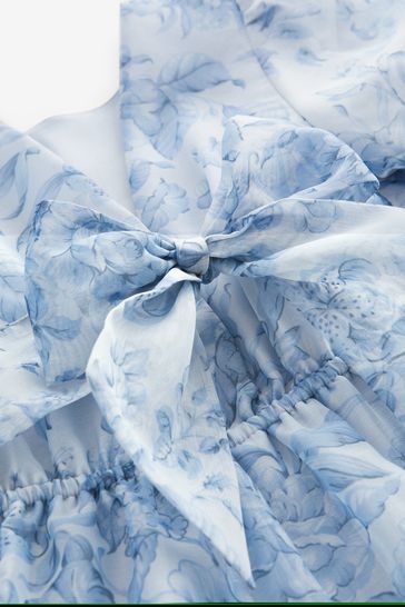 Buy Laura Ashley Blue Organza Floral Midi Dress from Next Poland