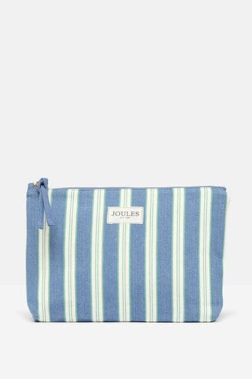 Joules Carrywell Blue Striped Zip Pouch