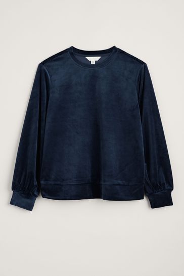 Navy velour sweatshirt store