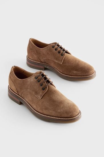 Stone Suede Signature Chunky Derby Shoes
