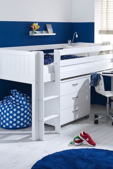 Nordic Midsleeper with Pull Out Desk and Chest by Flexa