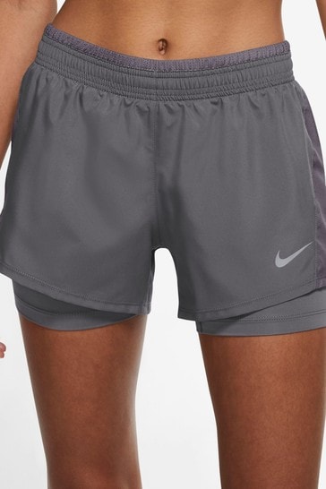 Nike Grey 10K 2-In-1 Running Shorts
