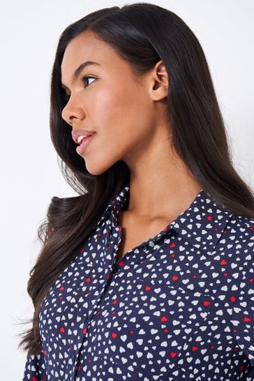 Heart print shirt dress online