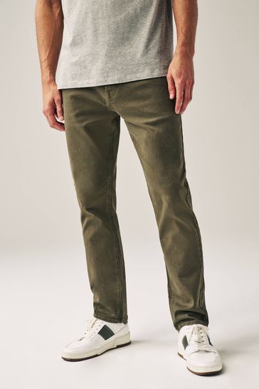 Khaki Green Slim Coloured Stretch Jeans