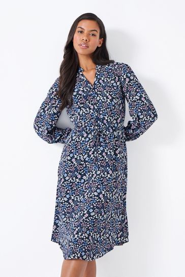 Blue floral shop shift dress