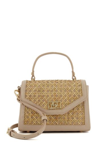 Pink rattan outlet bag