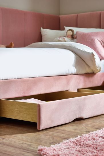 Buy Soft Velvet Blush Marlowe Kids Upholstered Bed Frame from Next