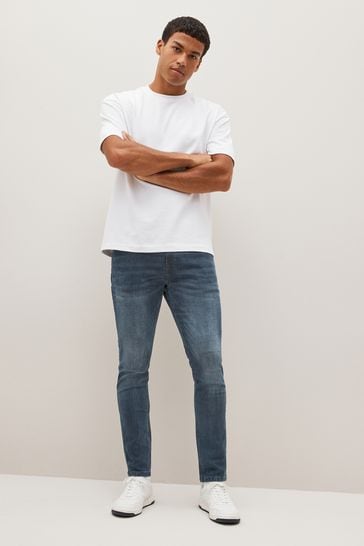 Buy Smoky Navy Skinny Classic Stretch Jeans from the Next UK