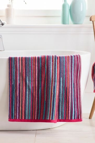 Multi Thin Bright Stripe Towel