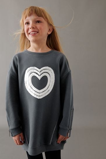 Mint Velvet Grey Heart Sweater Dress