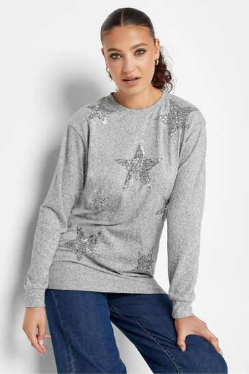 Long Tall Sally Grey Star Jumper