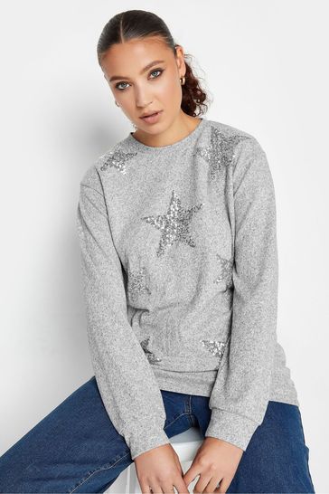 Grey star jumper top