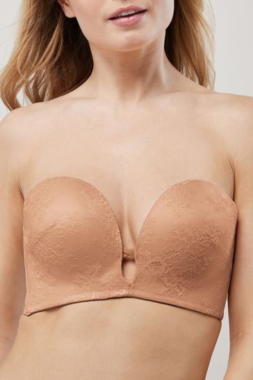 Buy Nude Push-up U-Plunge Wired Strapless Bra from Next Luxembourg