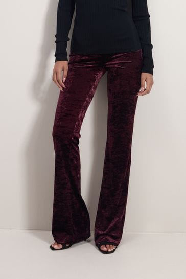 Red velvet store flare pants