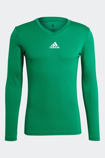 adidas Green Teamwear Base Layer Long Sleeve Top