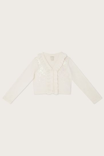 White sparkly cardigan sale