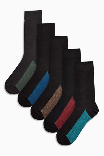 Pack de 5 pares de calcetines con planta acolchada en colores intensos
