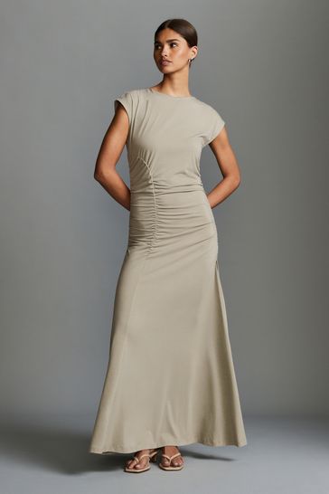 Maxi dress with cap sleeves 2025