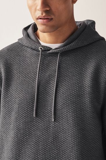 Slate Grey Hooded Premium Textured Overhead Hoodie