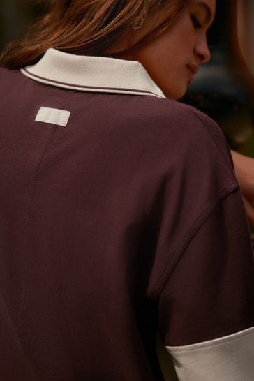 Buy Purple Ecru Stripe Button Down Rugby Polo Shirt from Next Bahrain