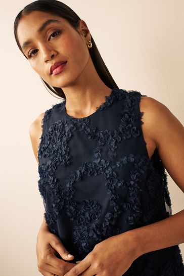 Buy Navy 3D Embellished Shift Dress from Next Luxembourg