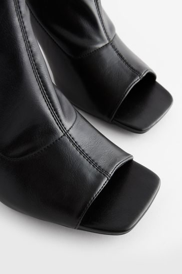 Metallic peep cheap toe booties