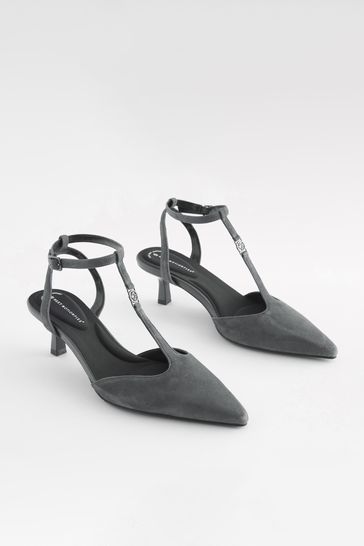 Grey t bar heels top