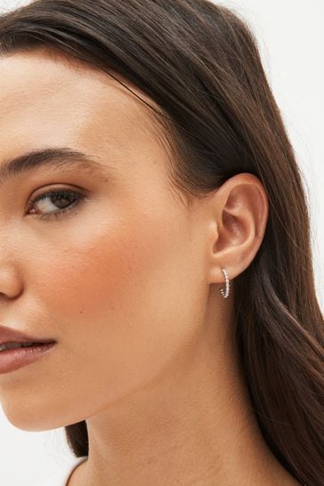 Sterling silver outlet ball hoop earrings