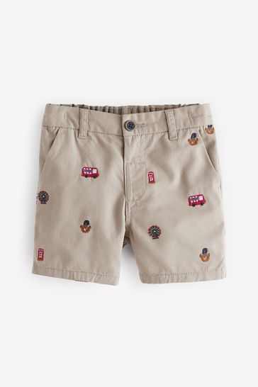 Embroidered chino shorts store