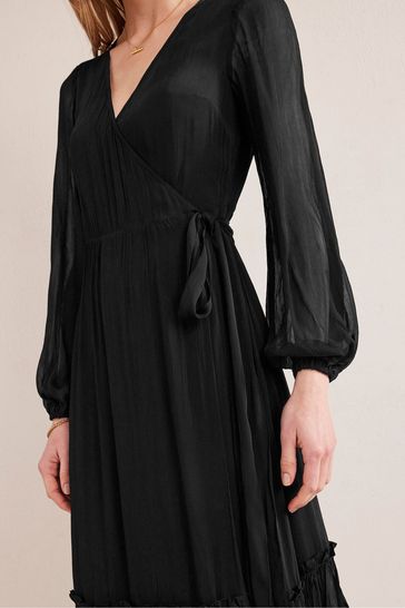 Boden black hot sale wrap dress