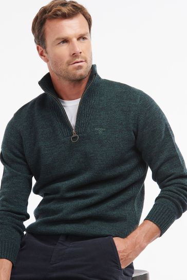 Buy Barbour Green Lambswool Half Zip Jumper from Next Netherlands