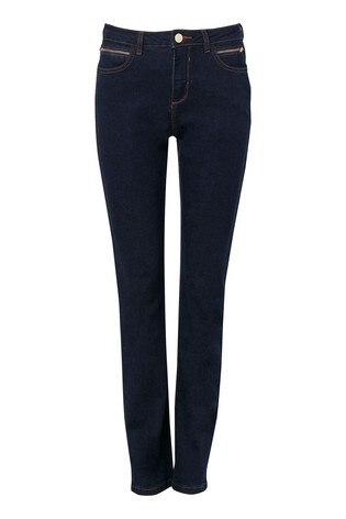 Buy Wallis Indigo Zip Detail Straight 