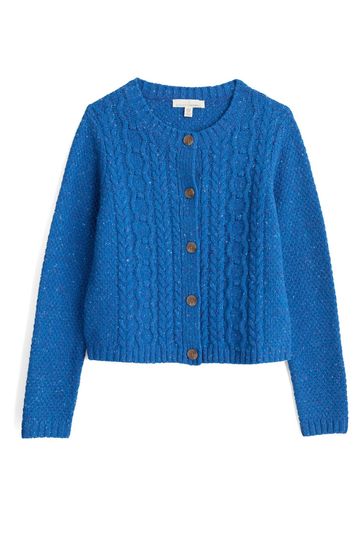 Blue cable deals knit cardigan