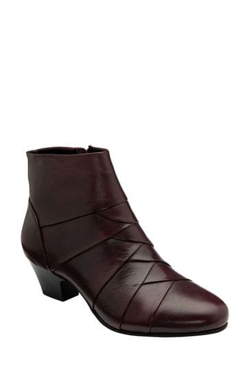 Lotus Purple Leather Ankle Boots