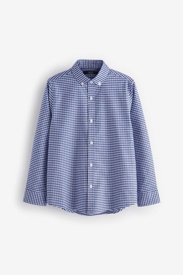 Blue/Navy Long Sleeve Oxford Shirt (3-16yrs)