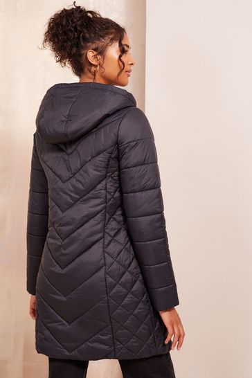 Mid length quilted coat discount