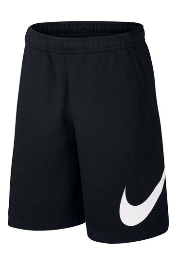 Nike Black Club Fleece Swoosh Shorts